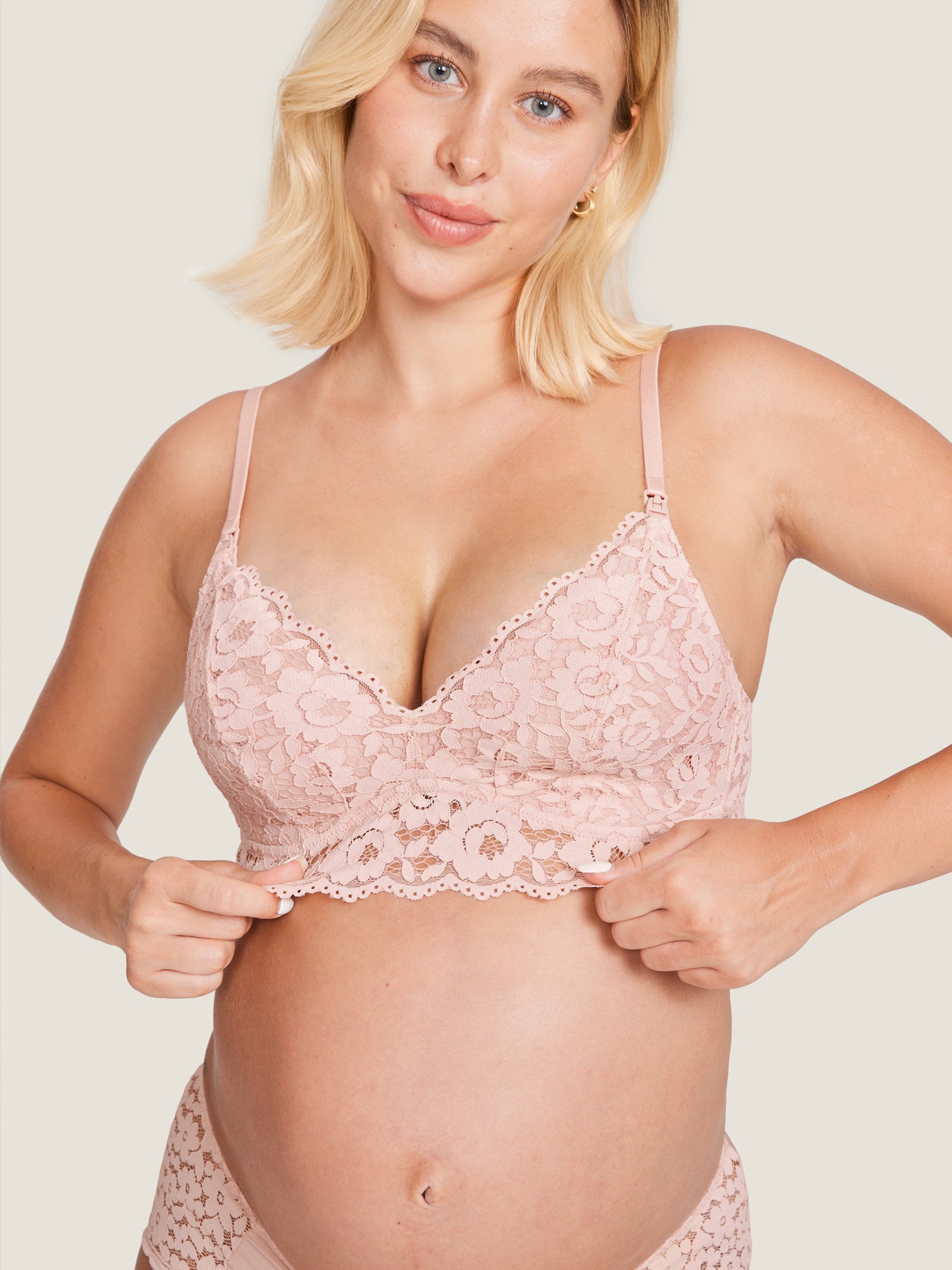 More Support Lace Nursing Bralette Gentle Rose