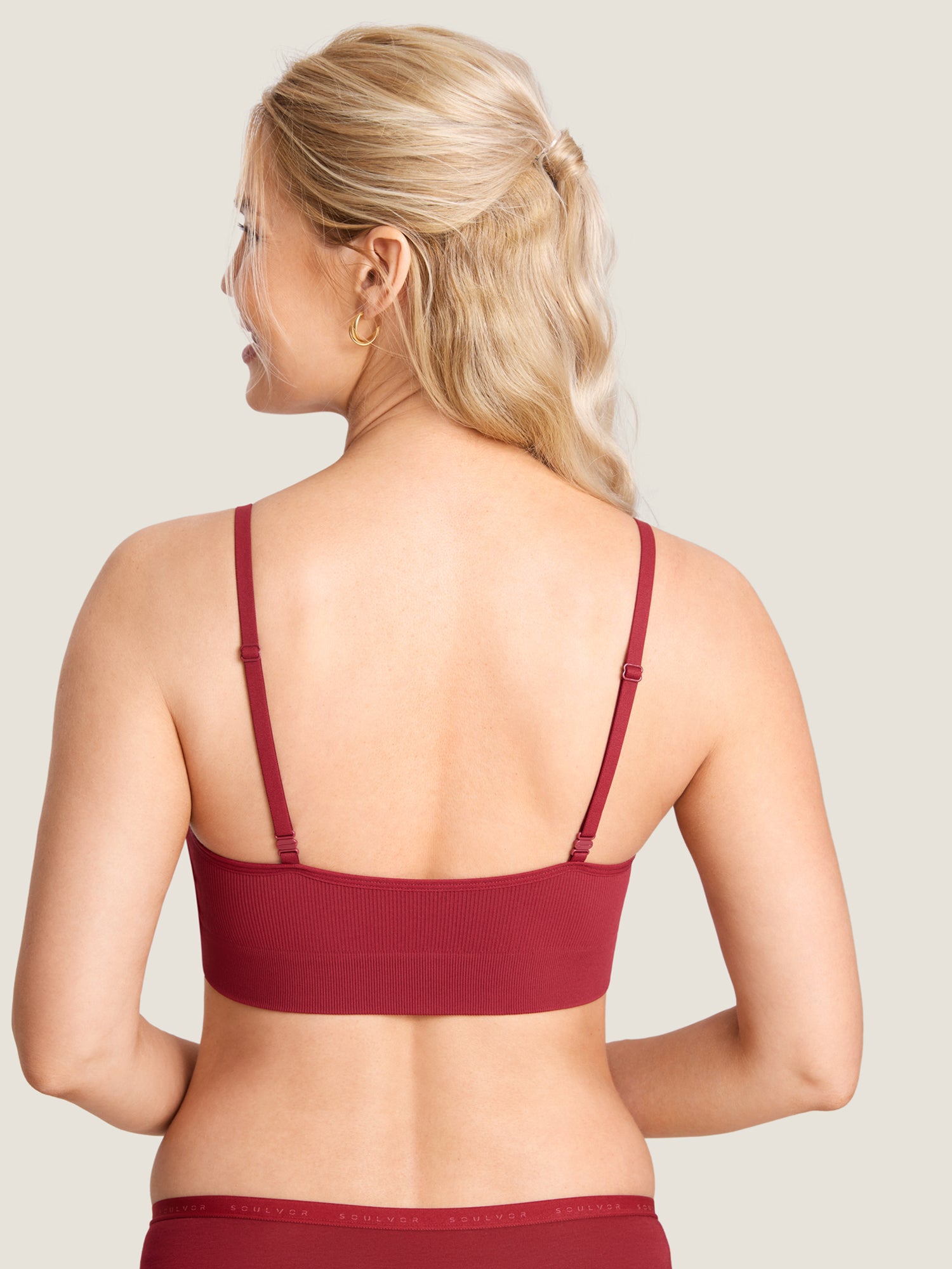 Ribbed Scoop Nursing Bralette Cerise