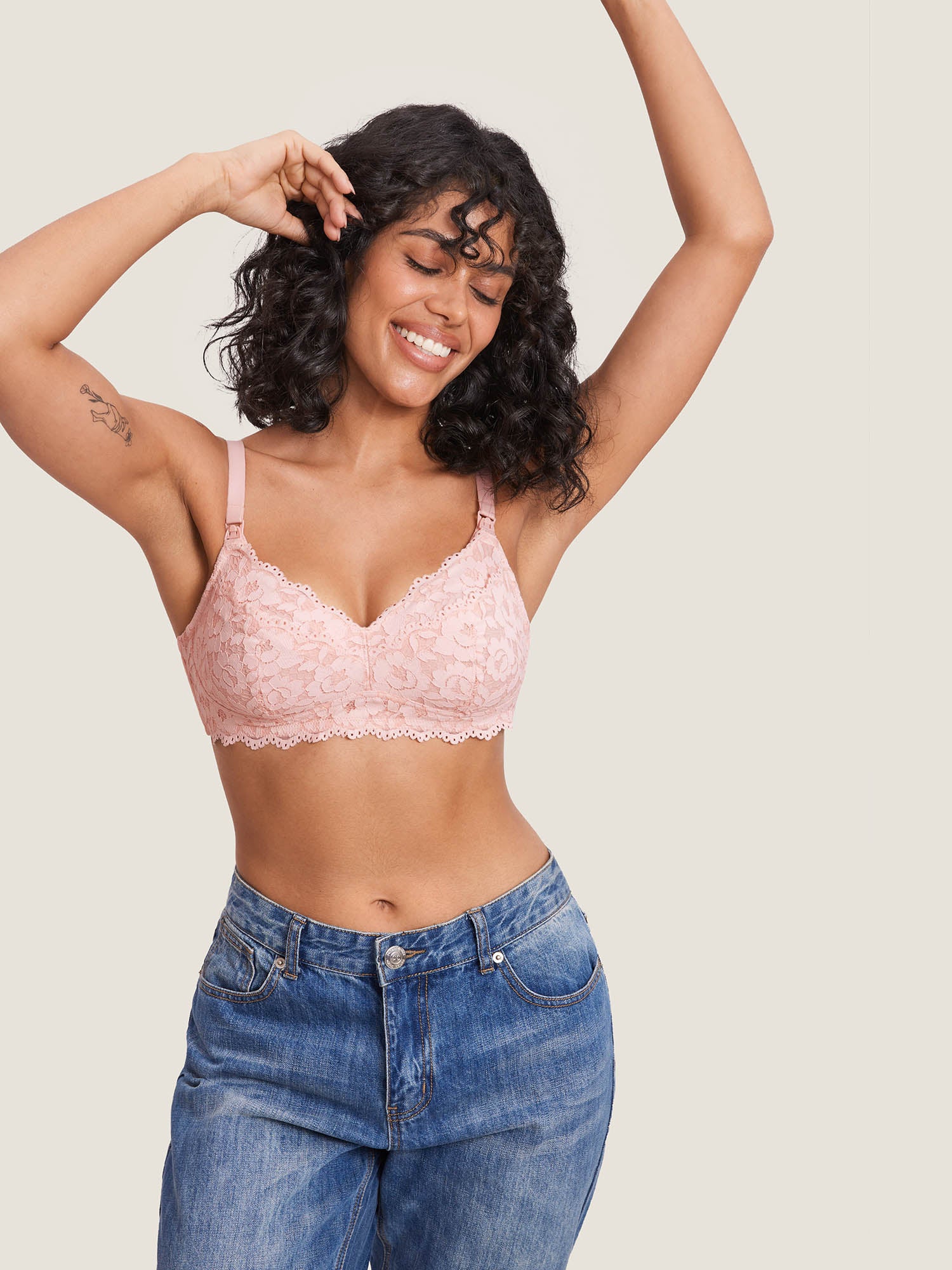 Cotton Lining Hands Free Pumping Bra Blush Pink