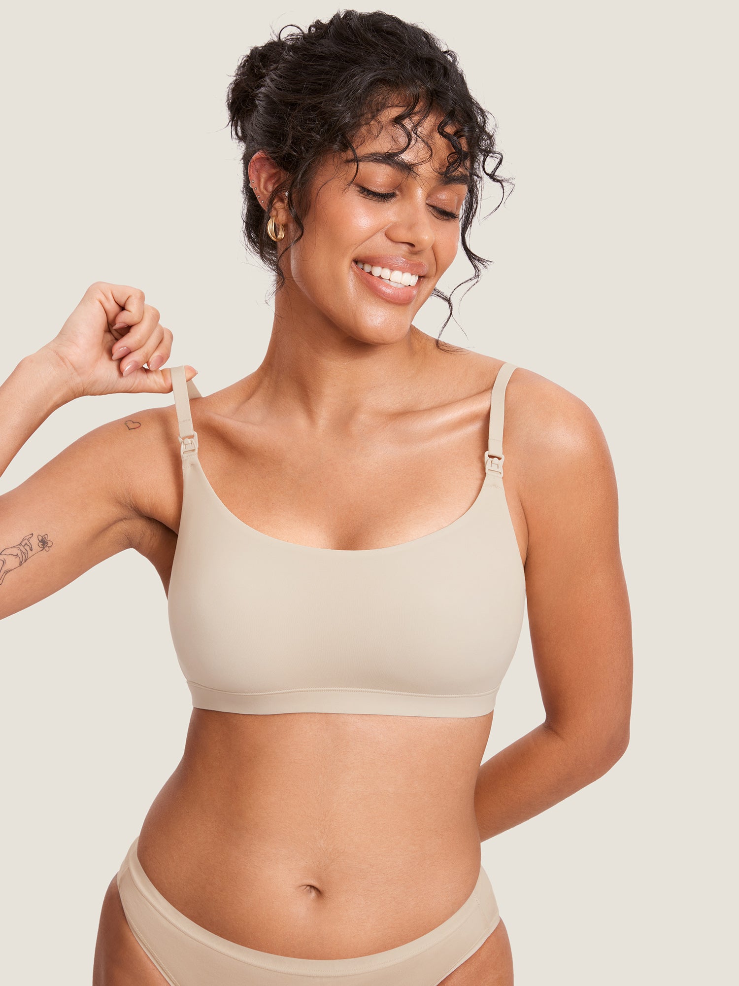 Inbarely® Scoop Nursing Bra Flax Beige