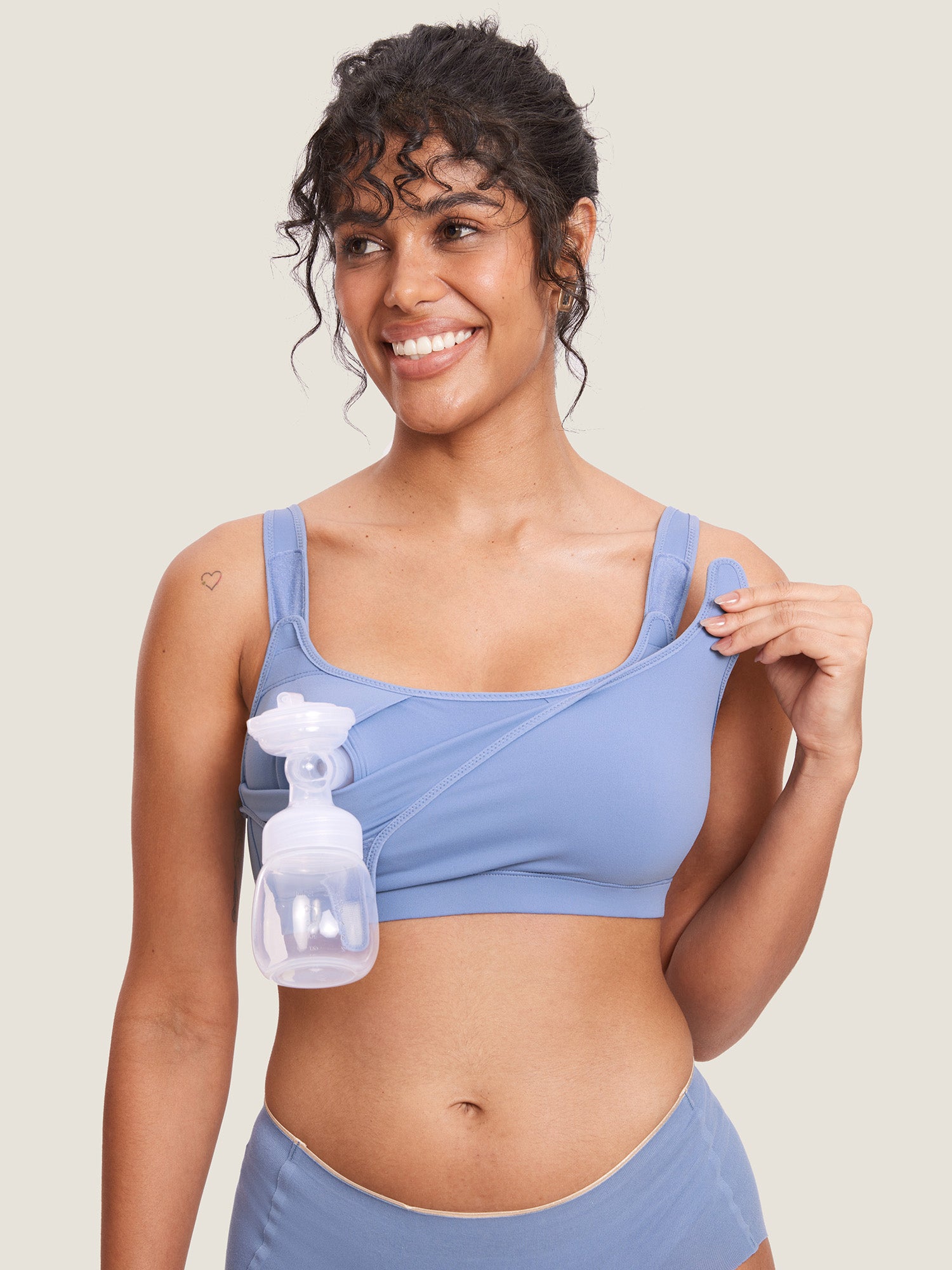 Natrelax™ Velcro All-in-One Nursing & Pumping Bra Frost Blue