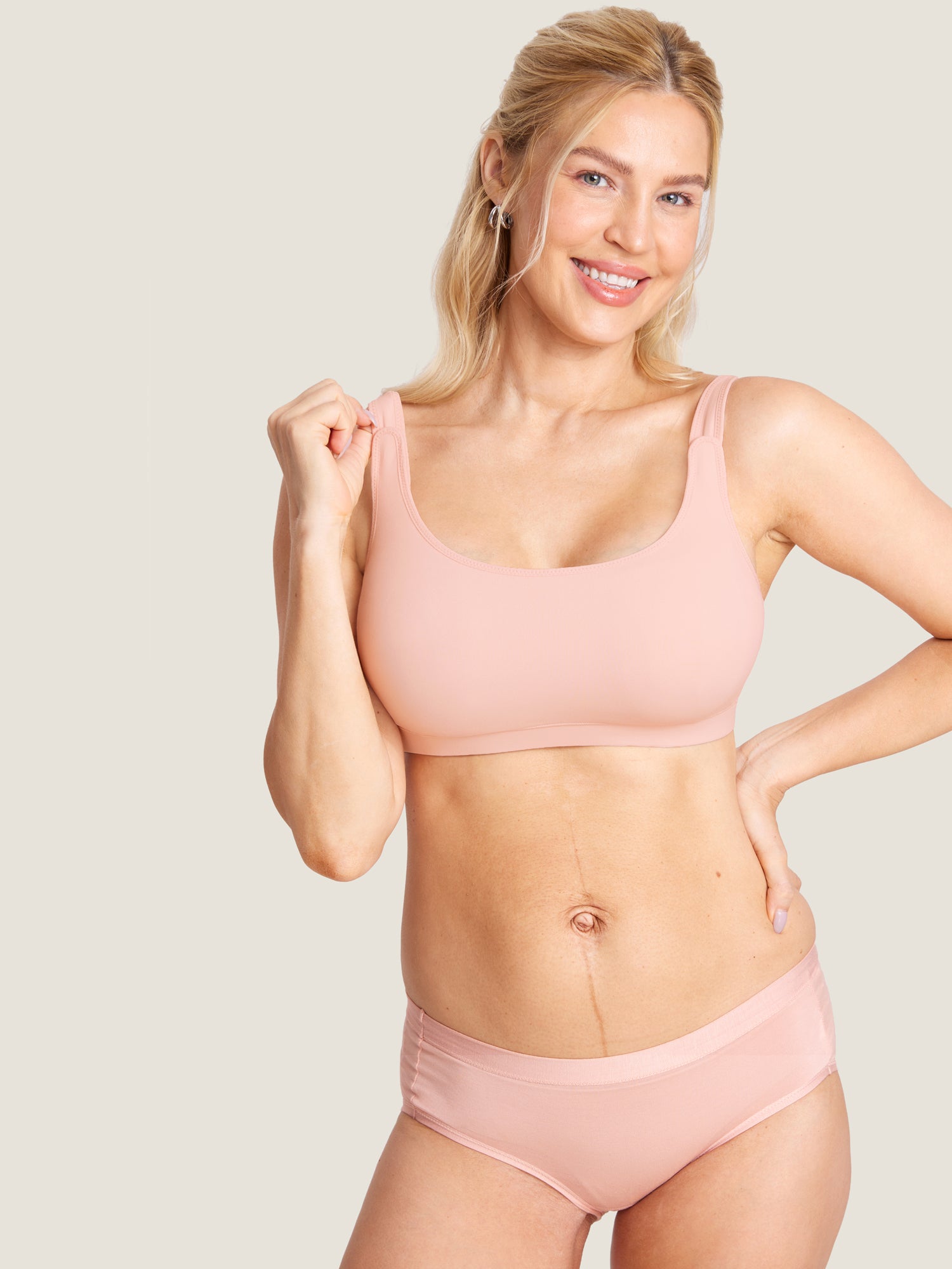 Natrelax® Velcro All-in-One Nursing & Pumping Bra Blush Pink