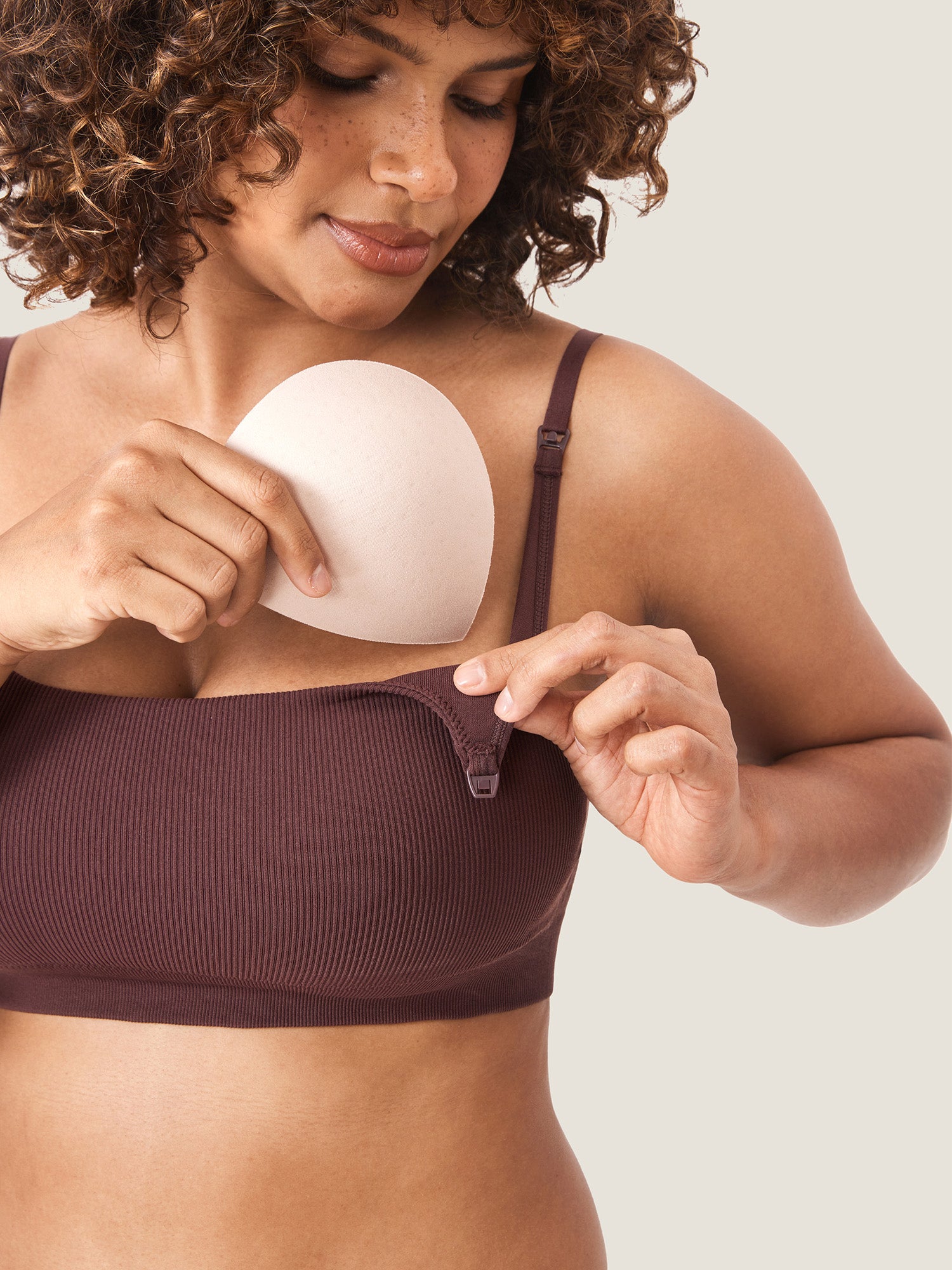 Ribbed Scoop Nursing Bralette Hazelnut