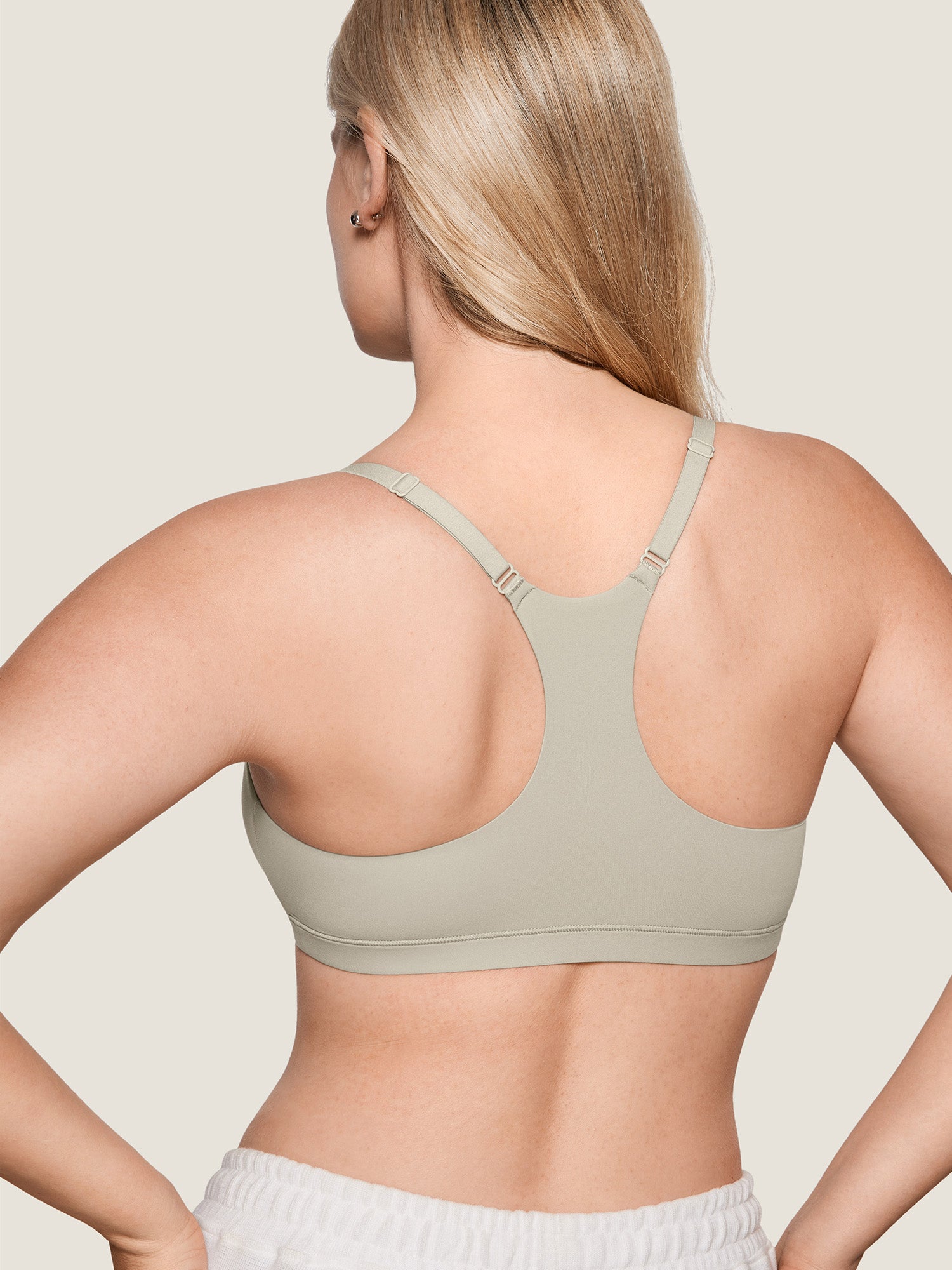 Inbarely® Racerback Everyday Bralette Light Greenish Gray