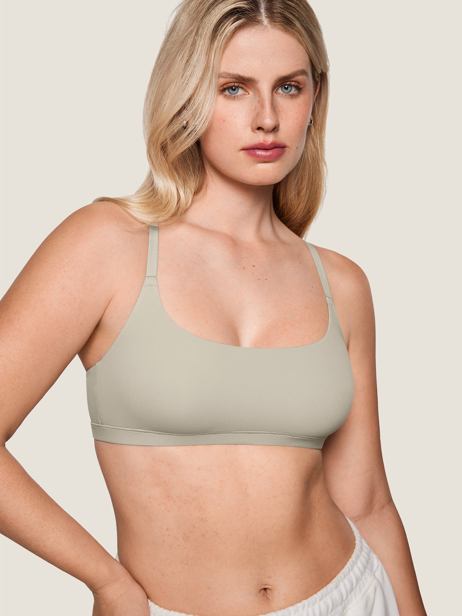 Inbarely® Racerback Everyday Bralette Light Greenish Gray