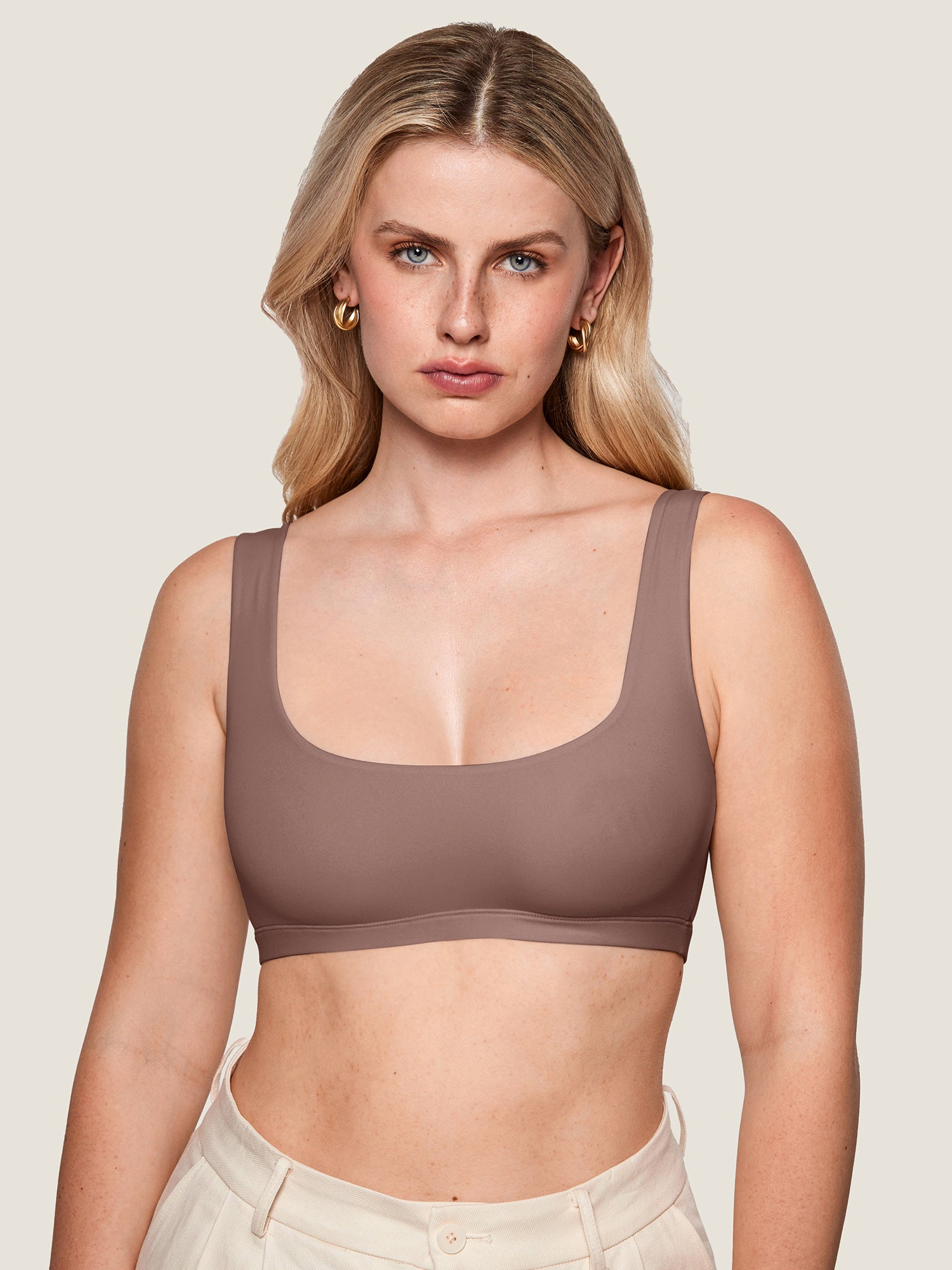 Inbarely® Soft Seamless Everyday Bralette Brown Purple