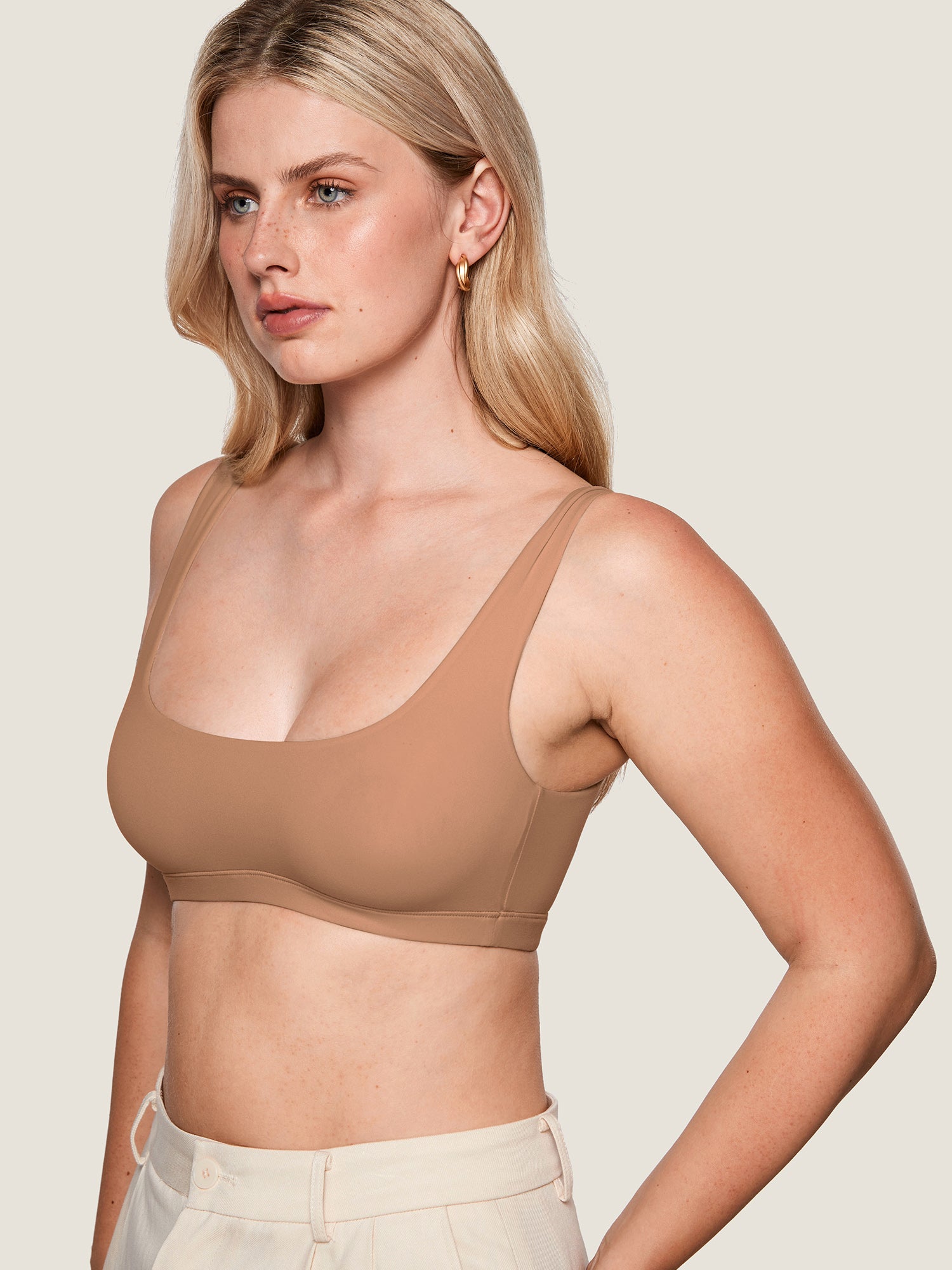 Inbarely® Soft Seamless Everyday Bralette Gravel Beige