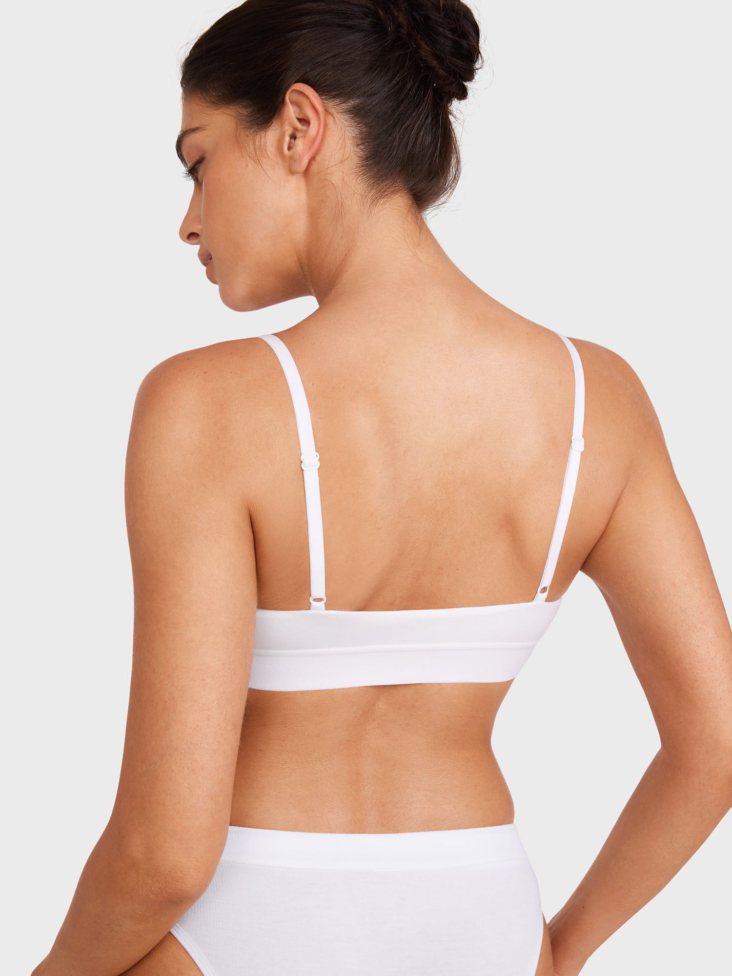 Basic Cotton Scoop Bralette White