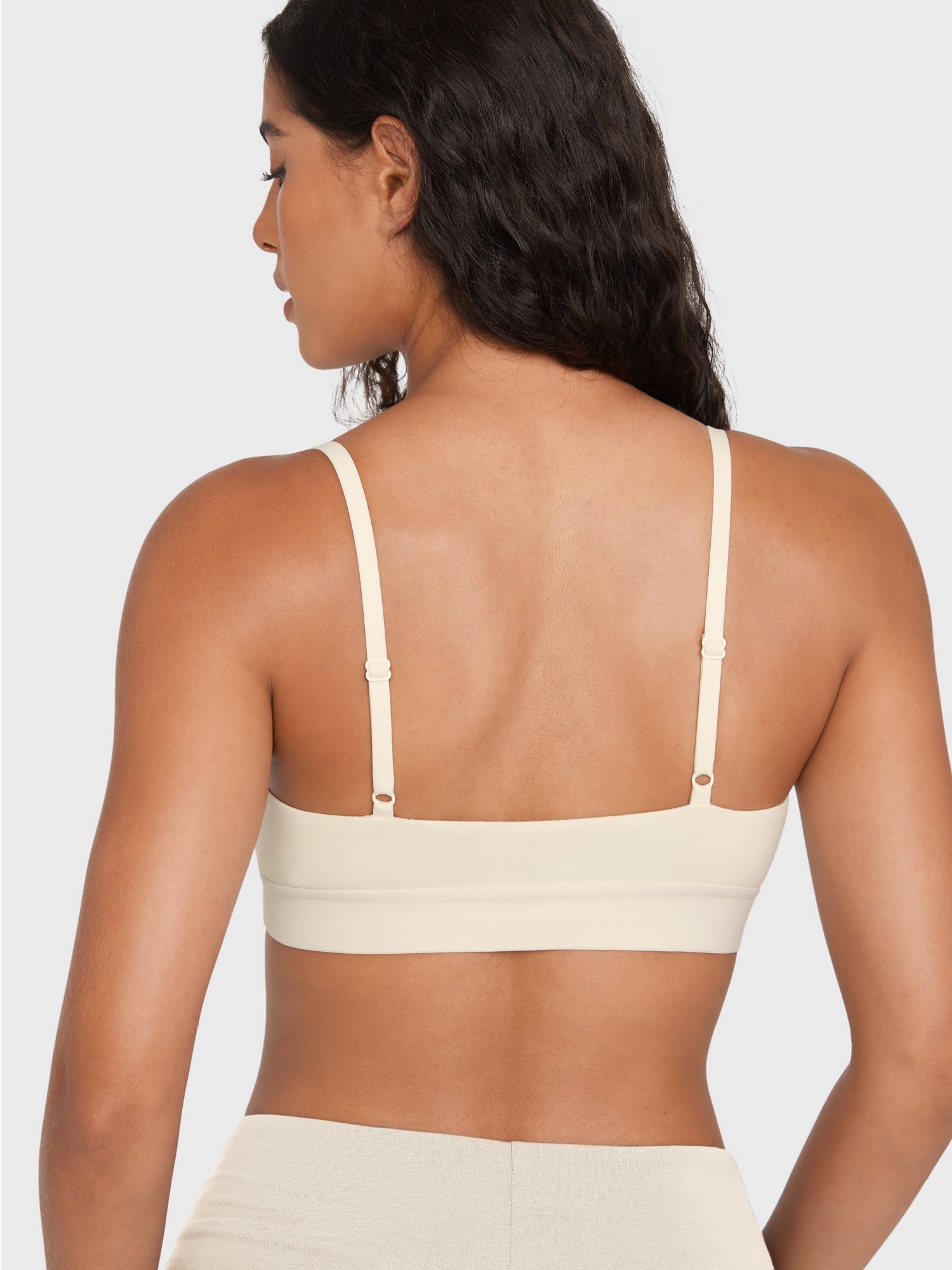 Basic Cotton Scoop Bralette Milky White