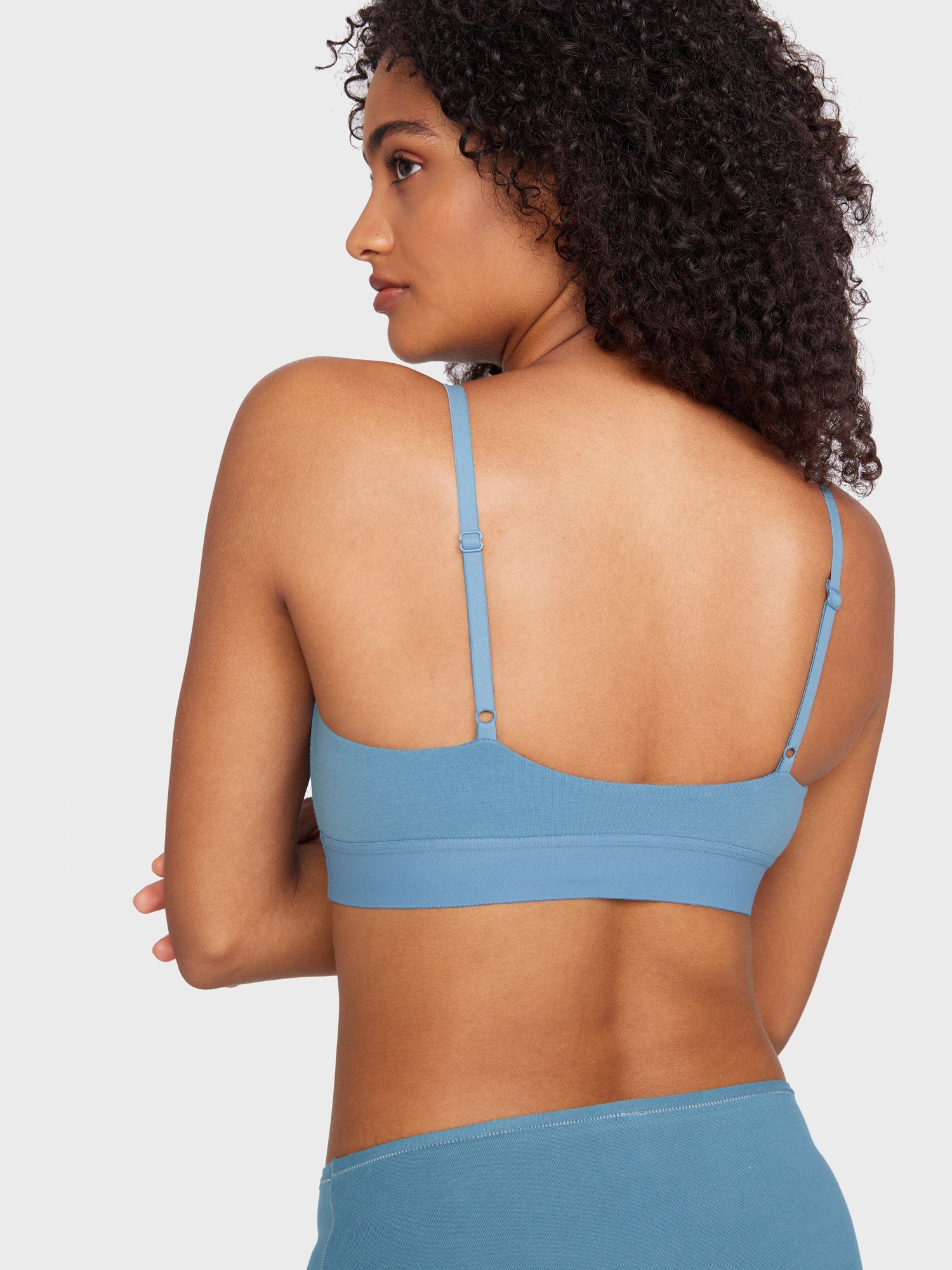 Basic Cotton Scoop Bralette Universe Blue