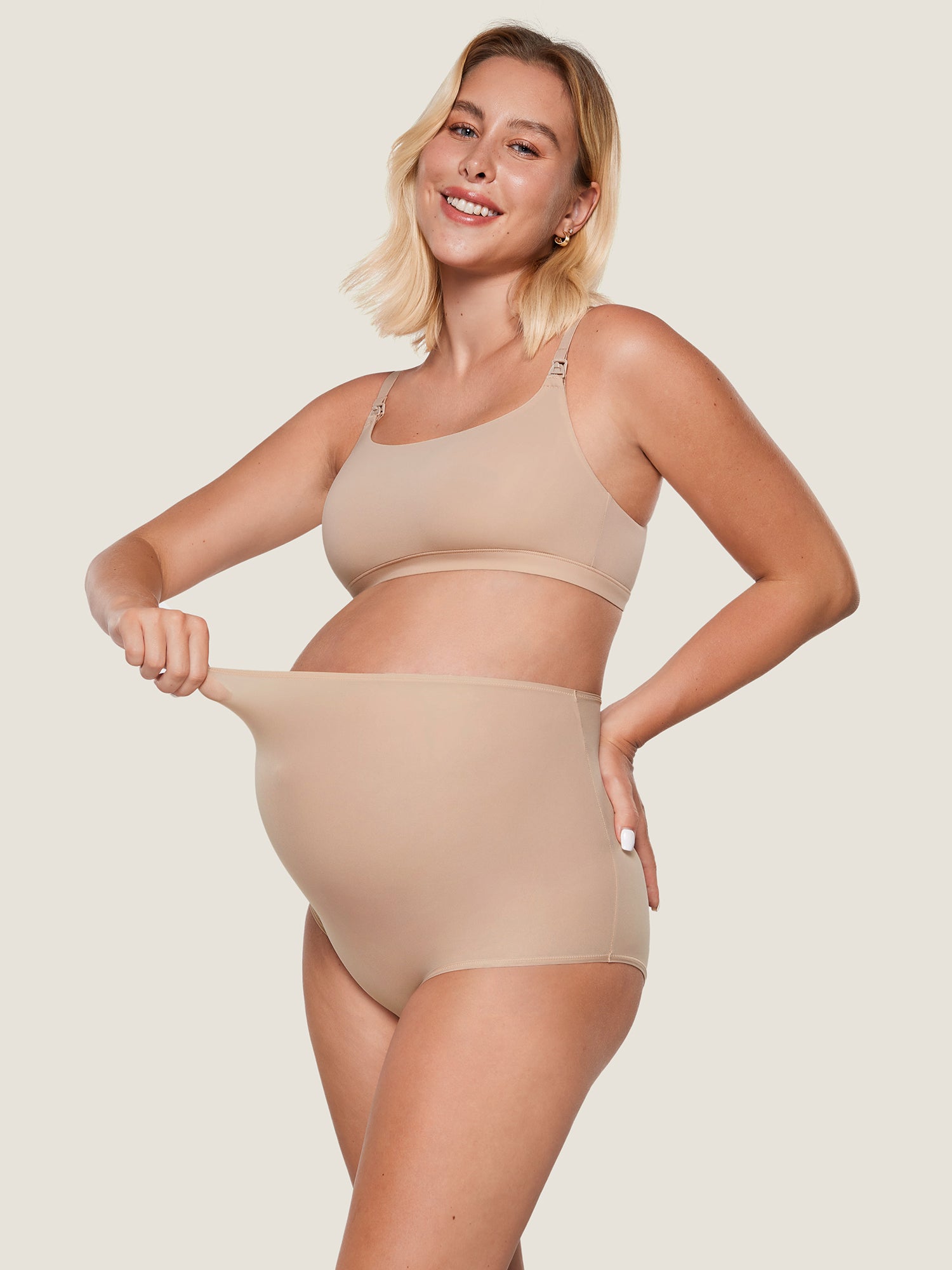 Inbarely® Soft High Waist Maternity Underwear - 2 Pack Wheat (2pack)