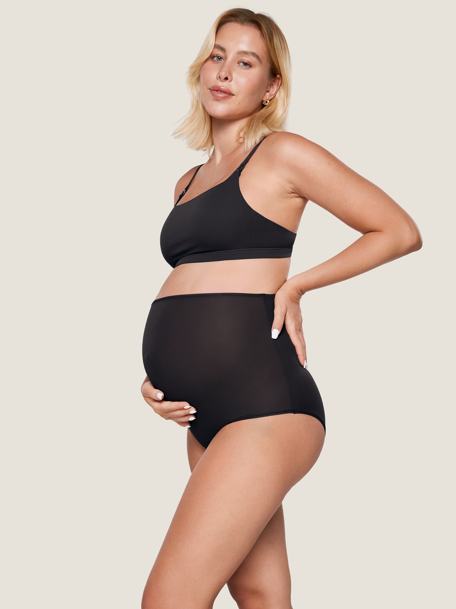 Inbarely® Soft High Waist Maternity Underwear - 2 Pack Black (2 Pack)