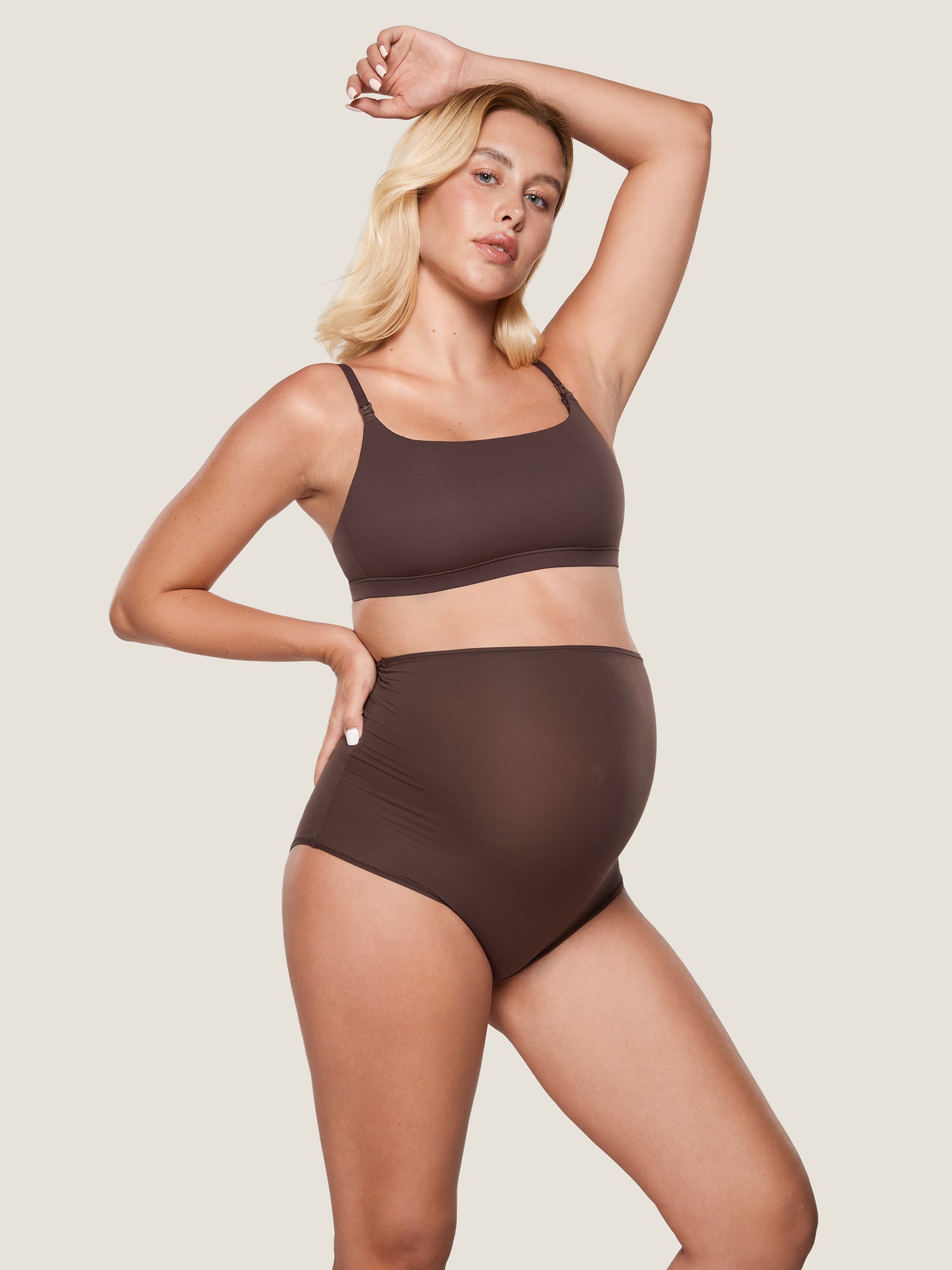 Inbarely® Soft High Waist Maternity Underwear - 2 Pack Hazelnut (2pack)