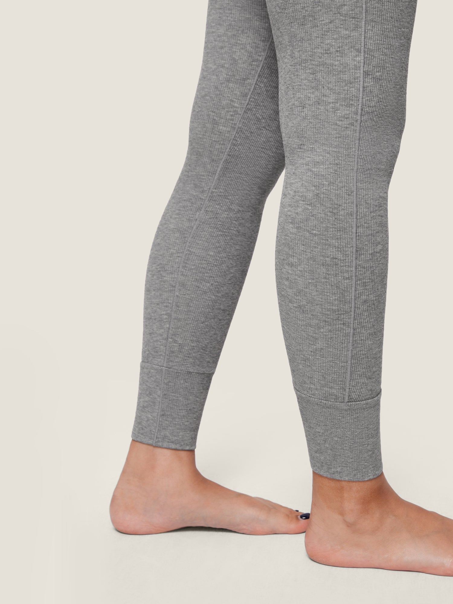 Cotton Rib High Waisted Legging Heather Carbon