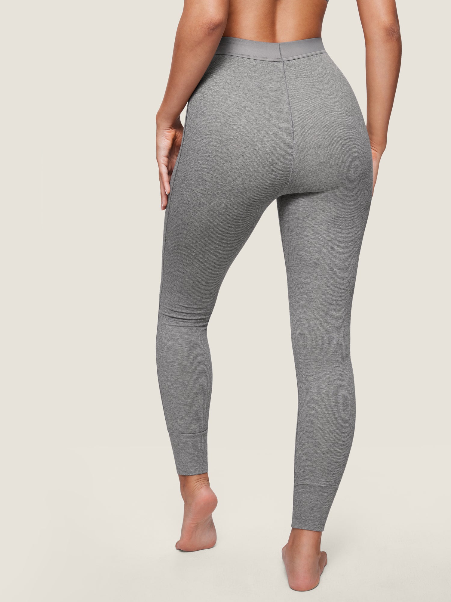 Cotton Rib High Waisted Legging Heather Carbon