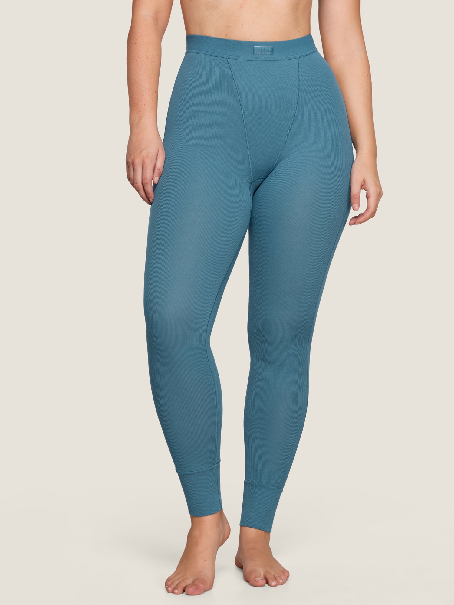 Cotton Rib High Waisted Legging Blue Ashes