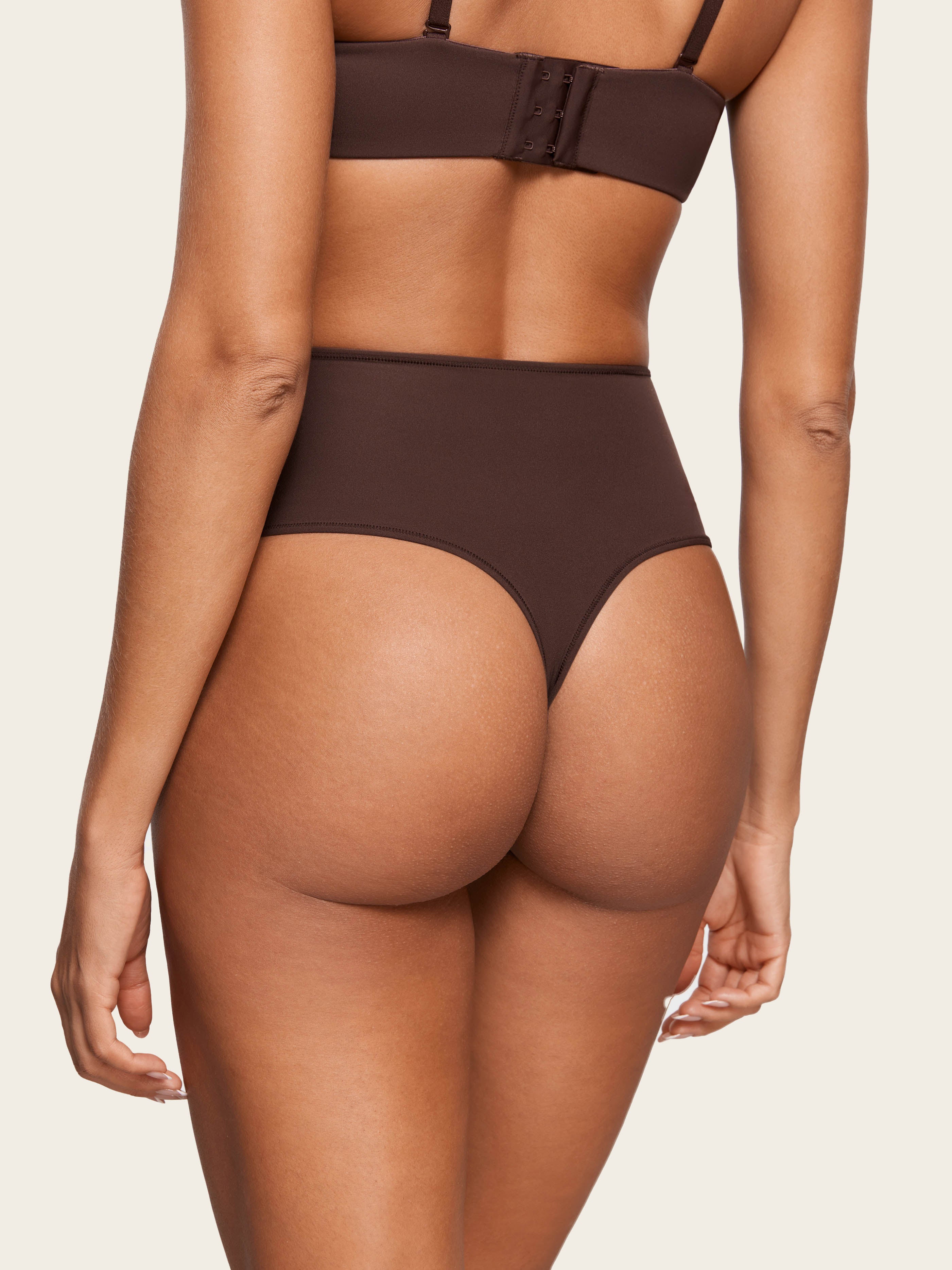 Inbarely® Smooth High Waisted Thongs 3 Pack Hazelnut (3pack)