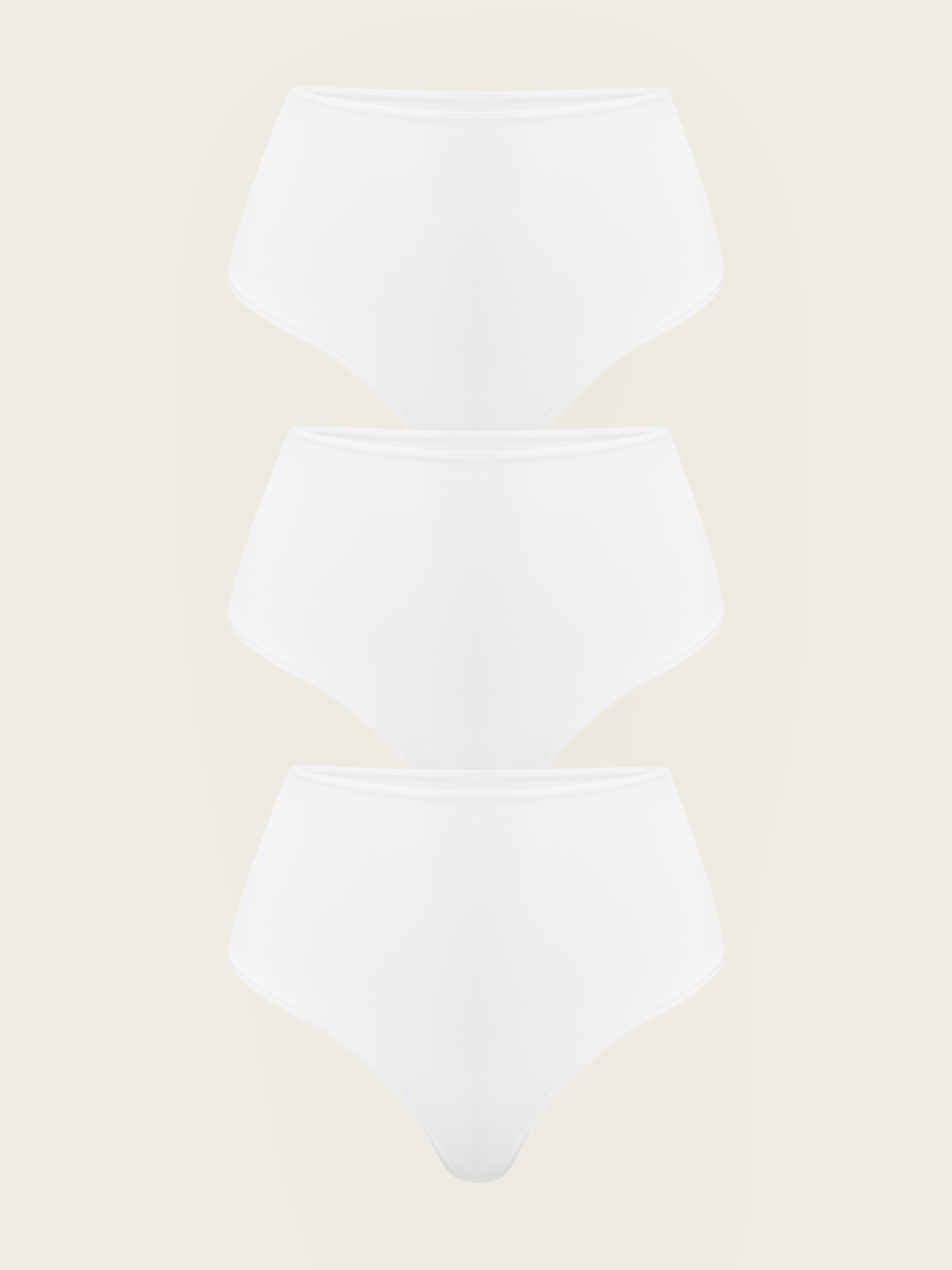 Inbarely® Smooth High Waisted Thongs 3 Pack White (3pack)