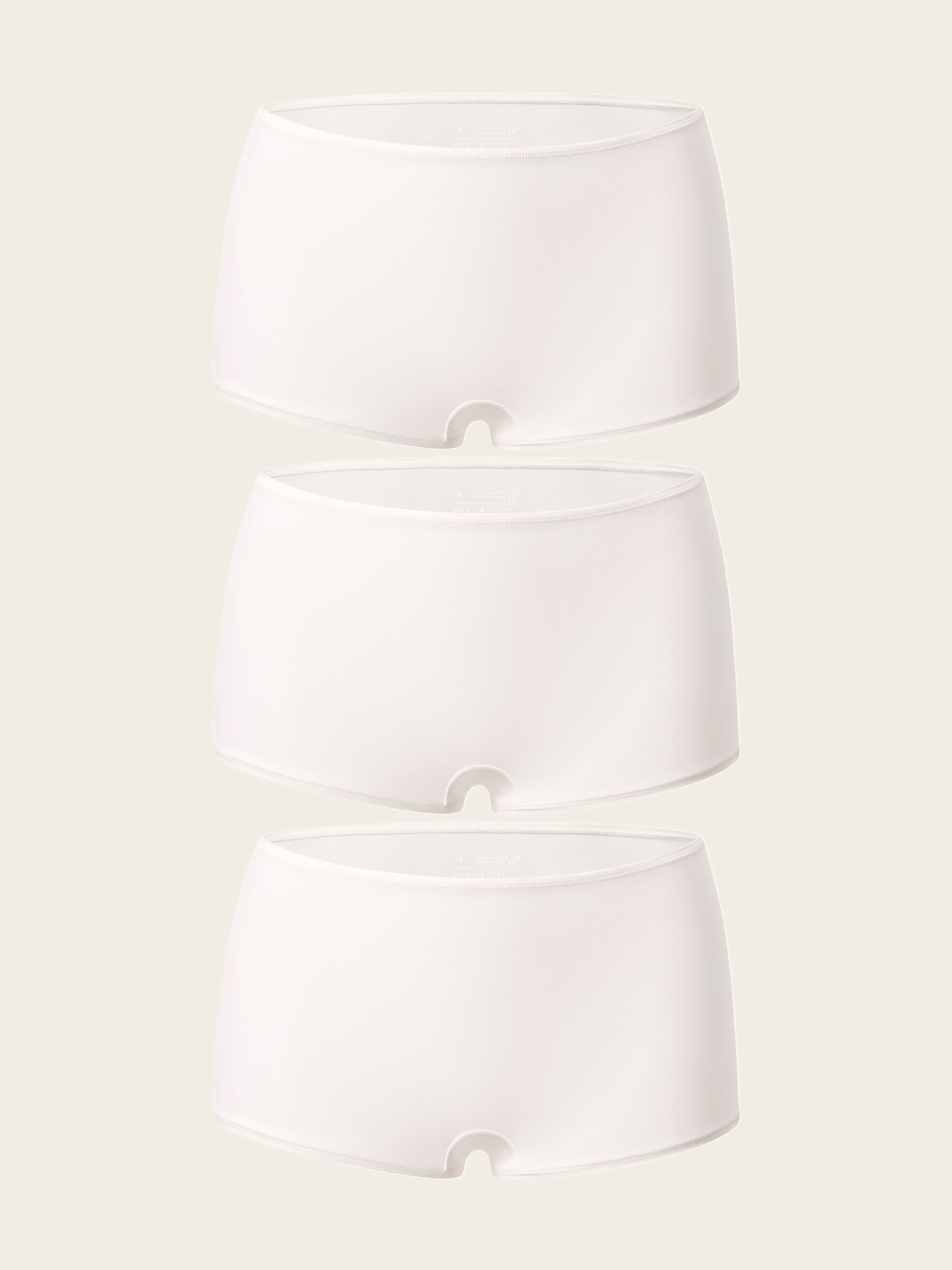 Inbarely® Soft Mid Waist Boy Shorts 3 Pack Coconut White (3pack)