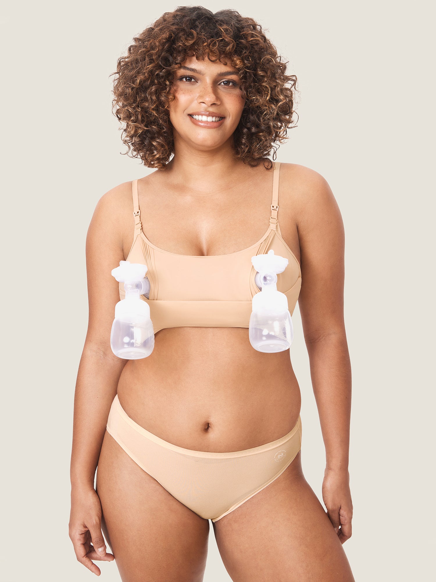 Inbarely® All-In-One Pumping Bra Warm Beige