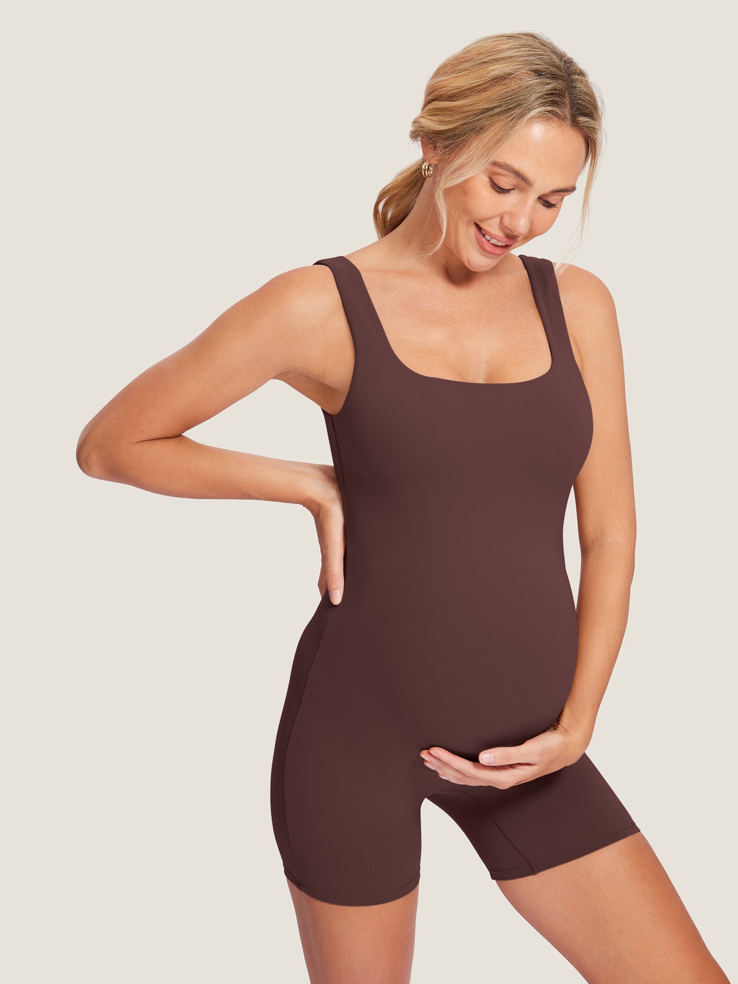 Natrelax™ Maternity Romper Taupe