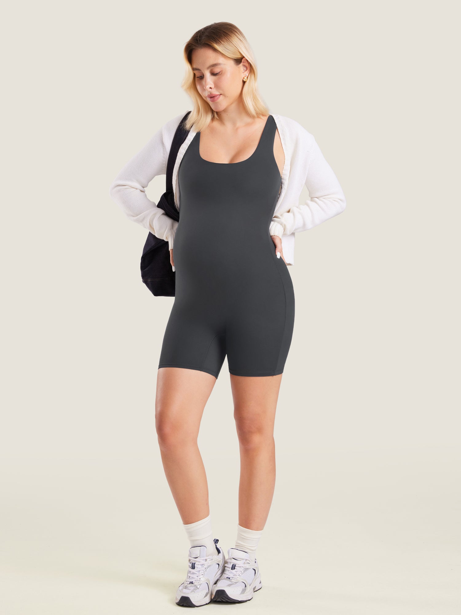 Natrelax™ Maternity Romper Mysterious Grey