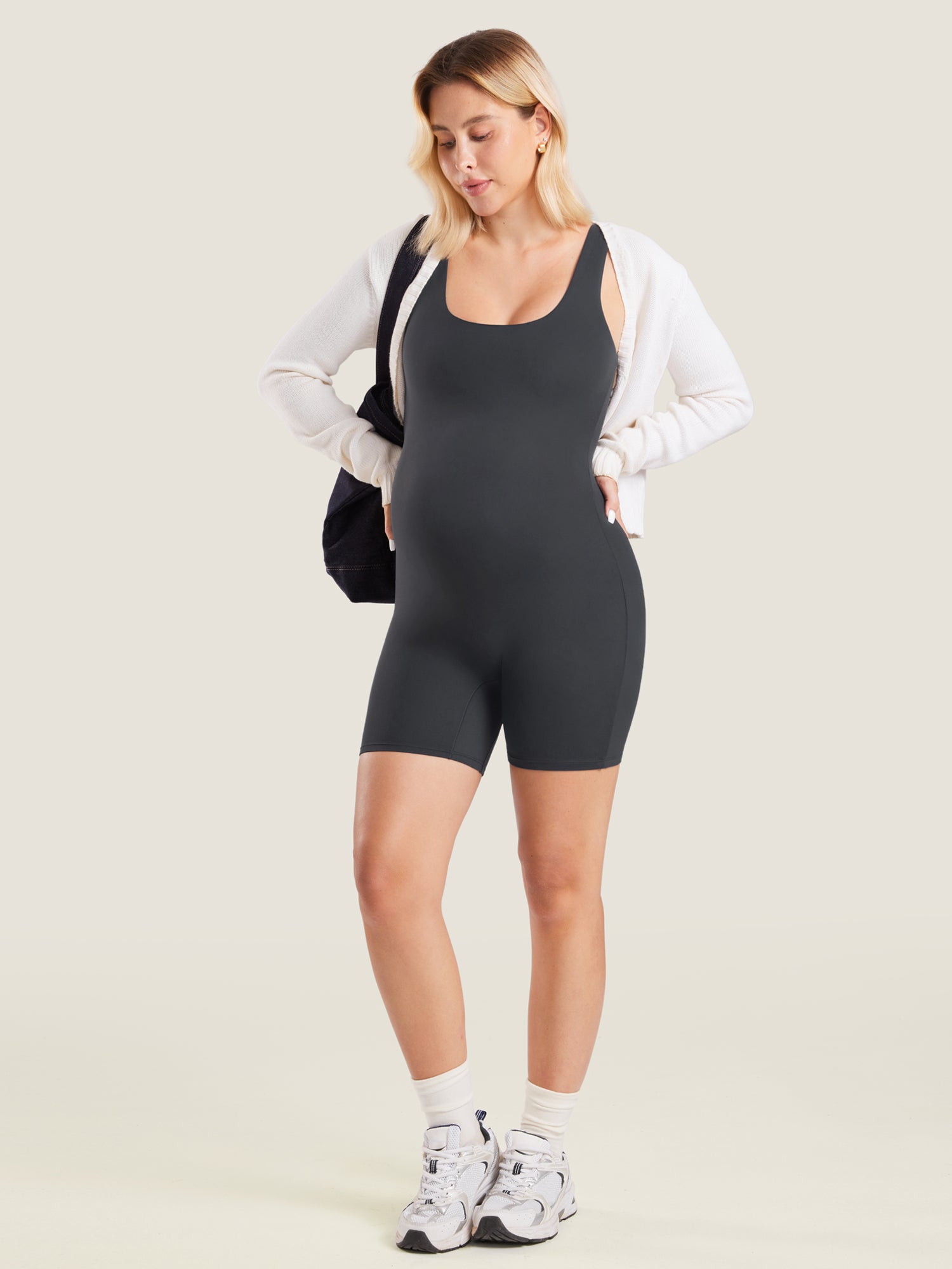 Natrelax™ Maternity Romper Mysterious Grey