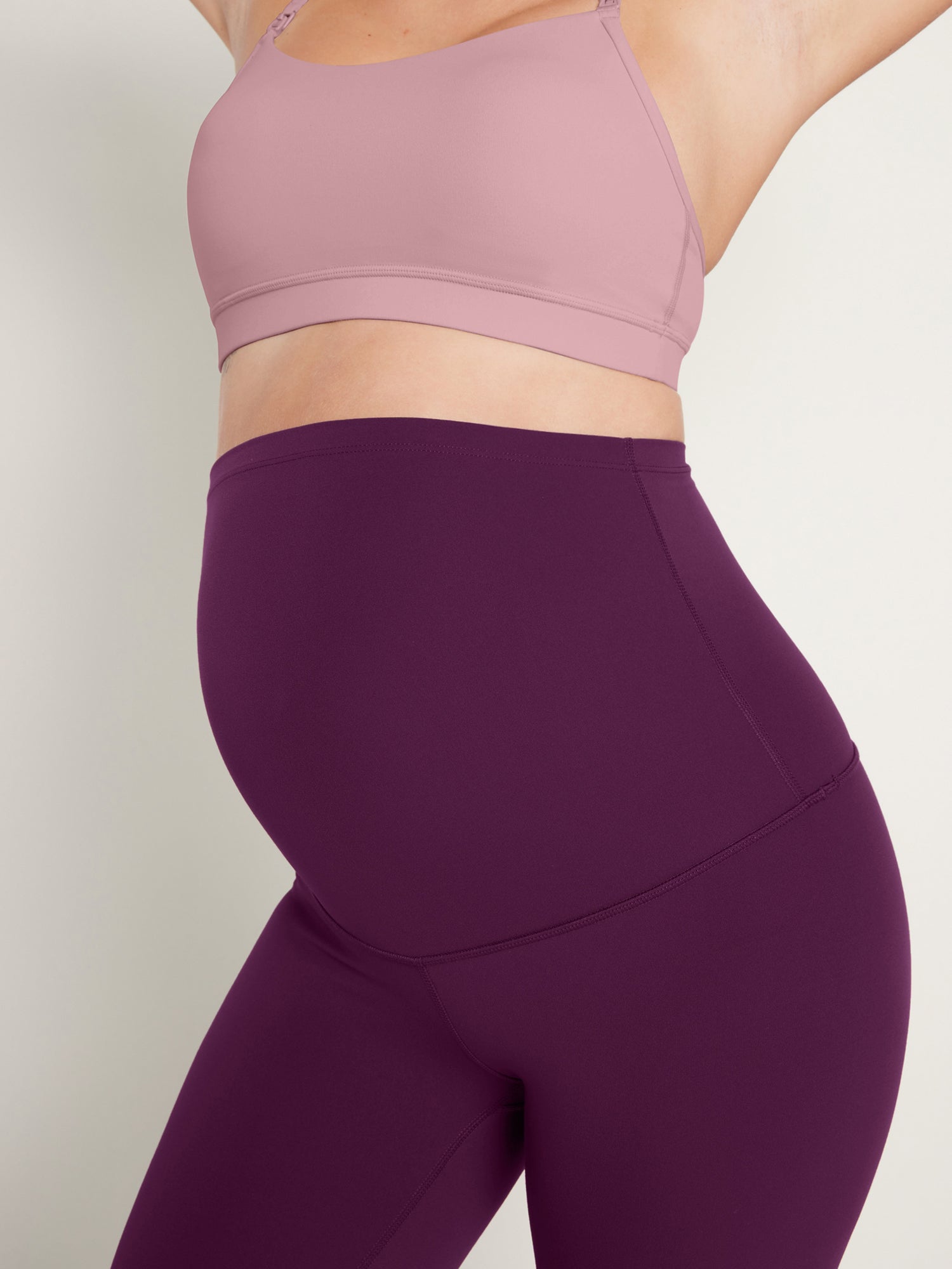 Natrelax® Maternity Leggings 25" - Super High Waist Plum Magenta