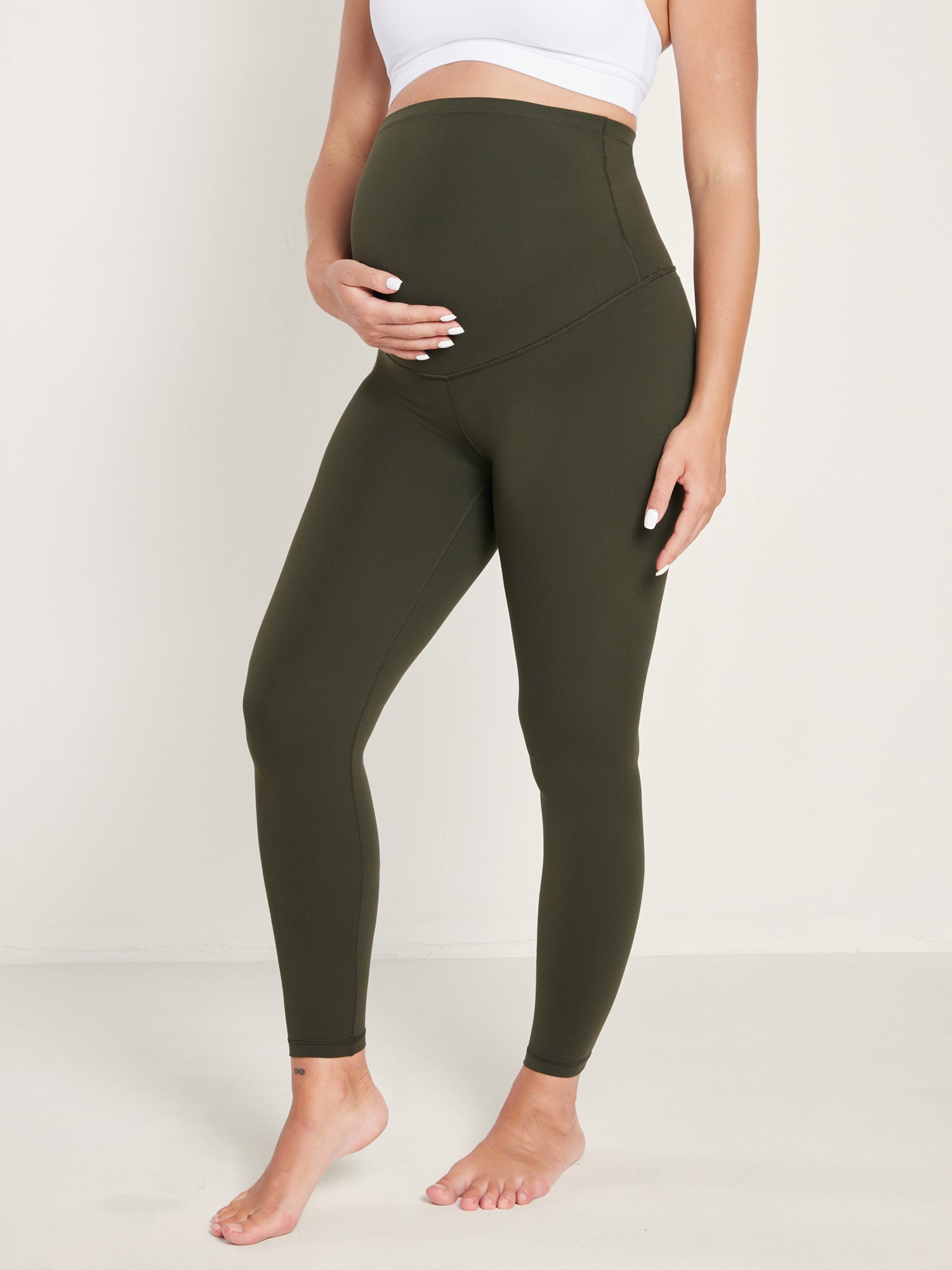 Natrelax® Maternity Leggings 28" - Super High Waist Olive Green