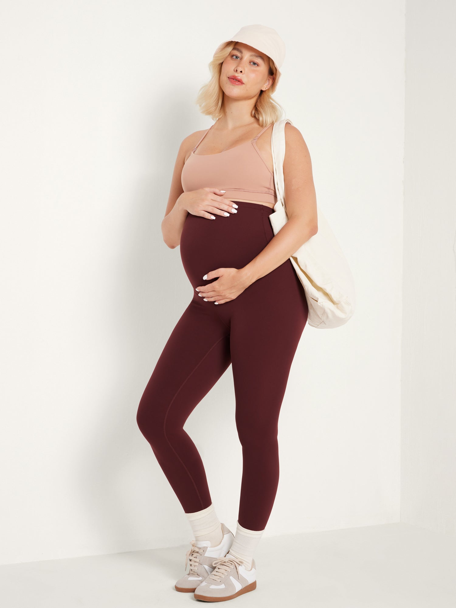 Natrelax® Maternity Leggings 28" - Super High Waist Red Merlot