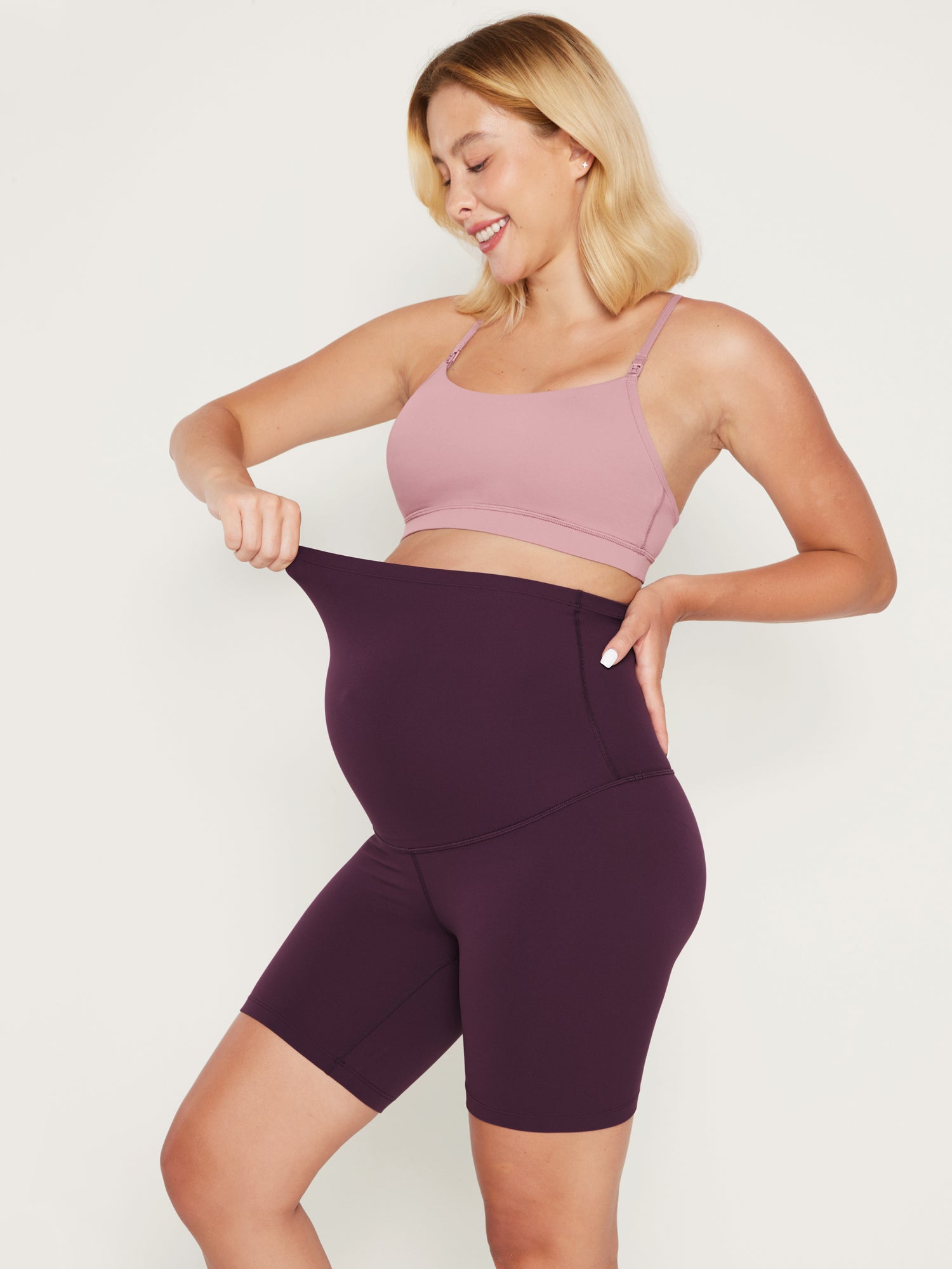 Natrelax® Maternity Leggings 6" - Super High Waist Deep Purple