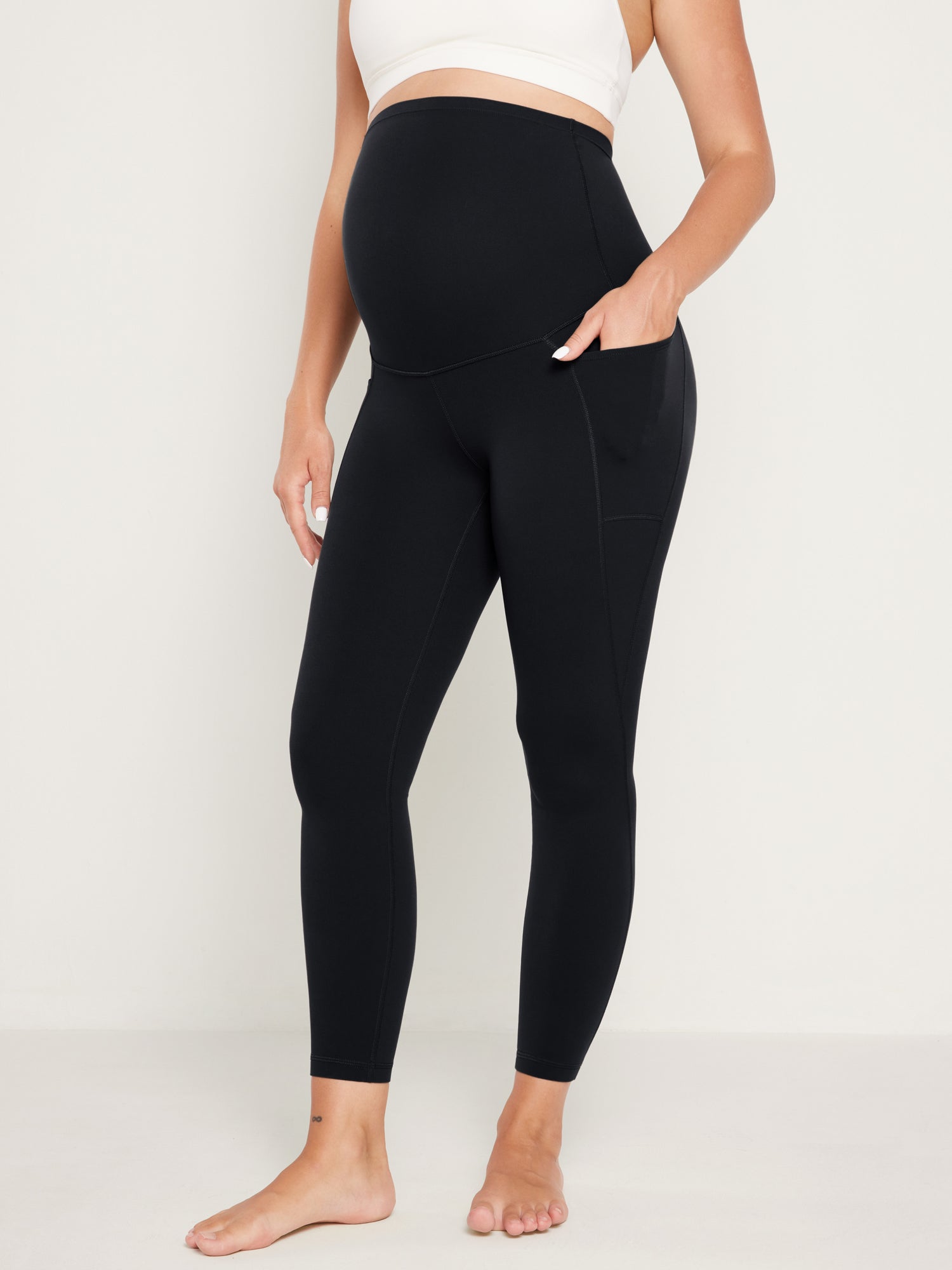 Natrelax® Maternity Leggings 25" - With Pockets Black