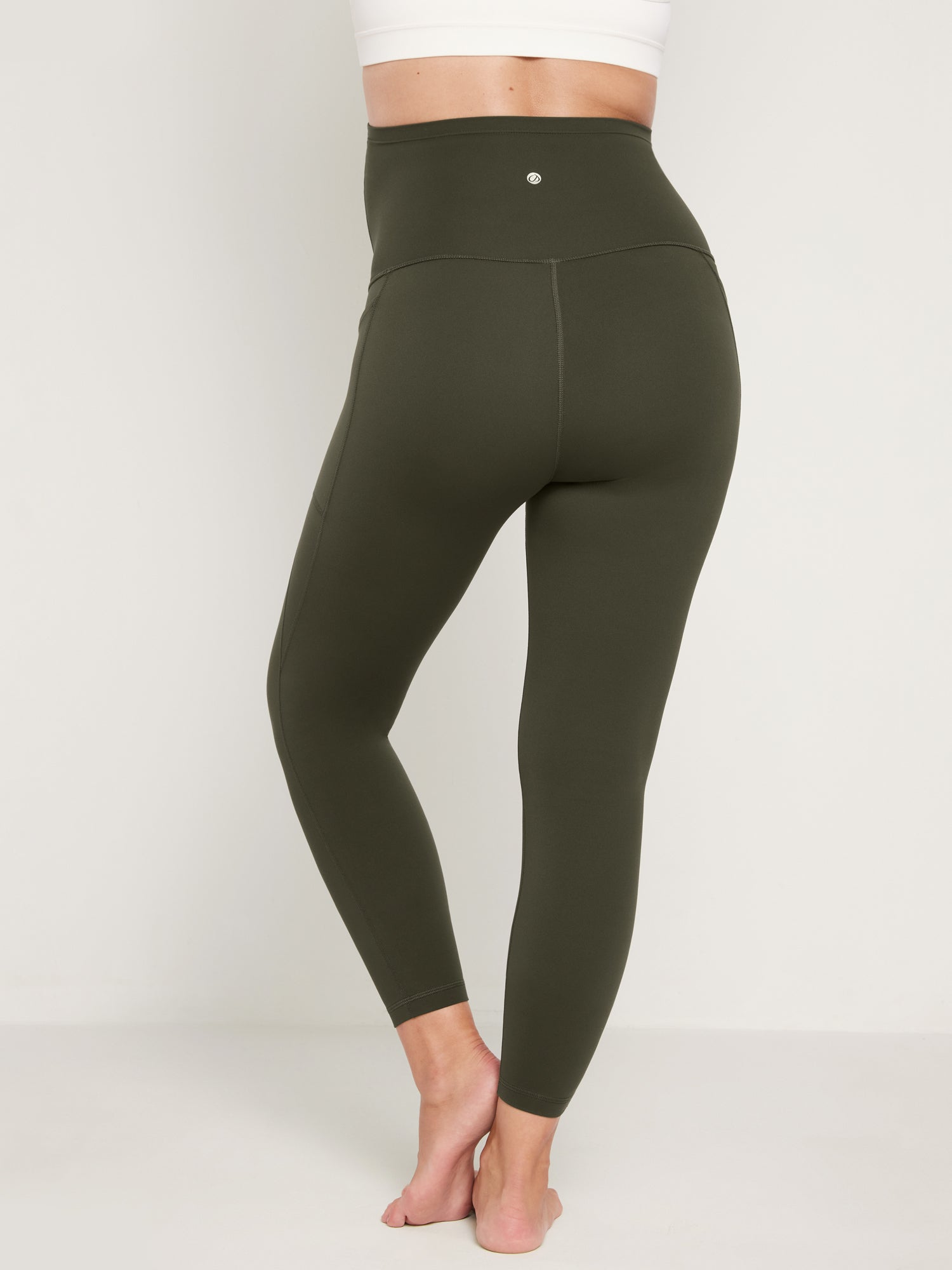 Natrelax® Maternity Leggings 25" - With Pockets Olive Green