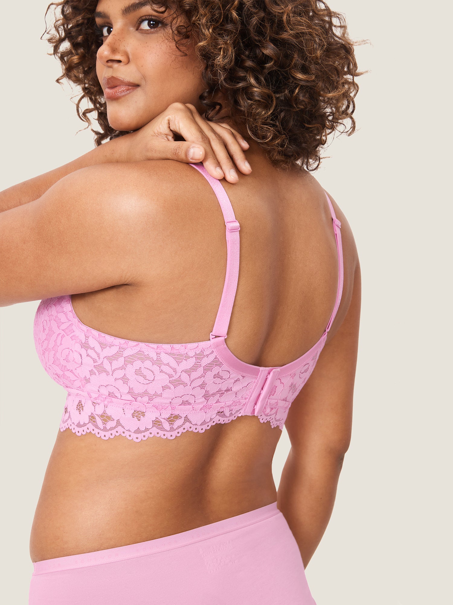 More Support Lace Nursing Bralette Candy Pink